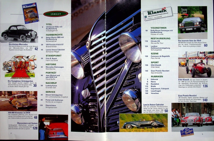 Inhaltsverzeichnis Motor Klassik 11/1997
