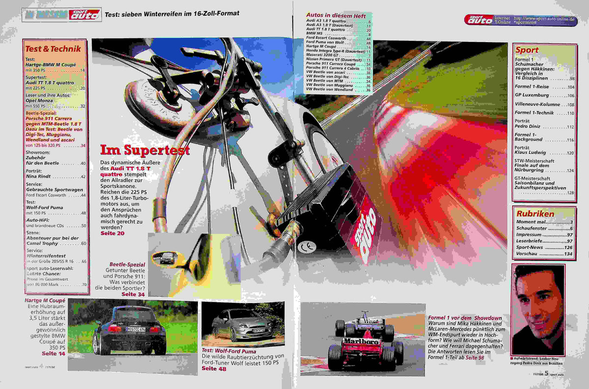 Inhaltsverzeichnis Sport Auto 11/1998