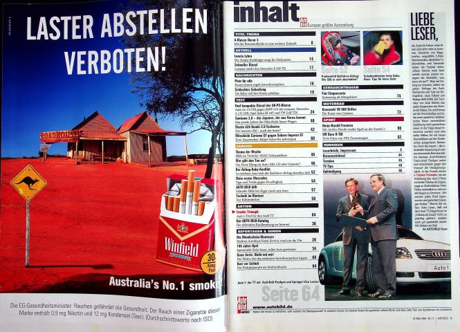 Inhaltsverzeichnis Auto Bild 11/1999