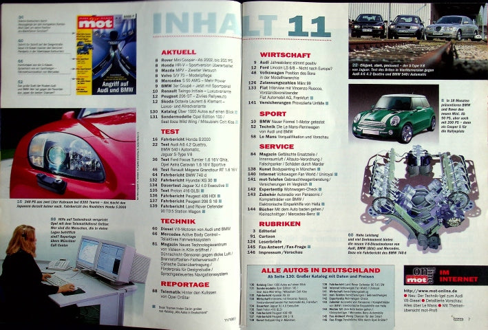 Inhaltsverzeichnis MOT 11/1999