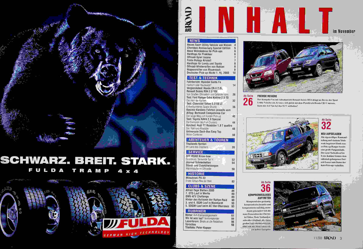 Inhaltsverzeichnis Offroad 11/2000