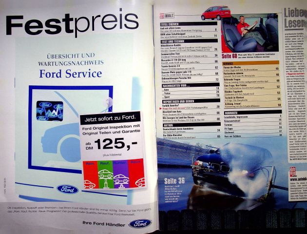 Inhaltsverzeichnis Auto Bild 11/2001