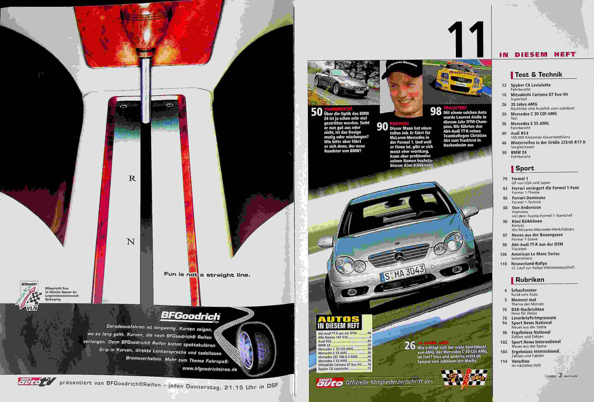 Inhaltsverzeichnis Sport Auto 11/2002