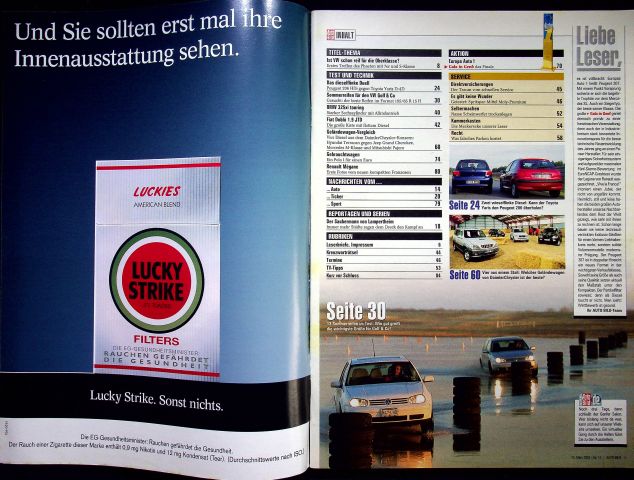 Inhaltsverzeichnis Auto Bild 11/2002