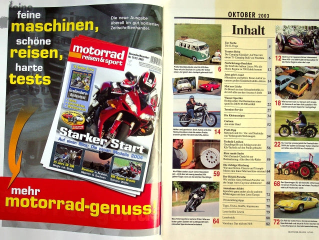 Inhaltsverzeichnis Oldtimer Praxis 11/2003
