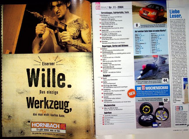 Inhaltsverzeichnis Auto Bild 11/2004