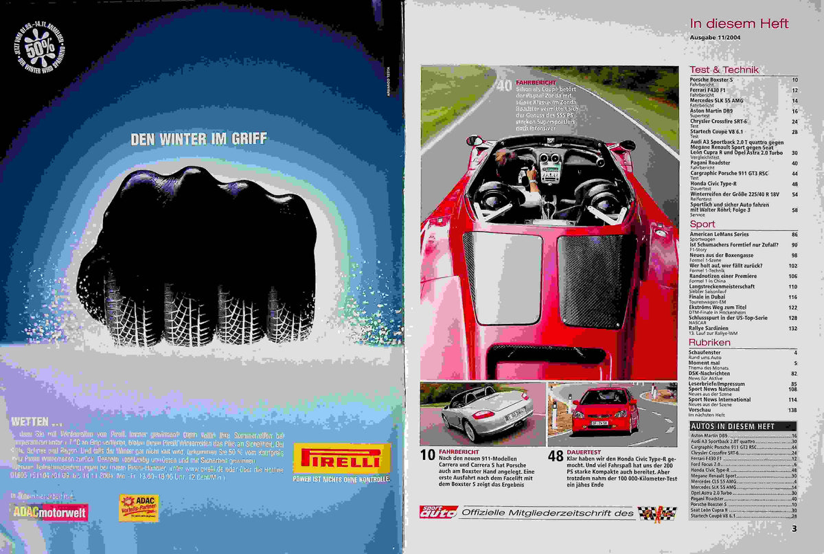 Inhaltsverzeichnis Sport Auto 11/2004