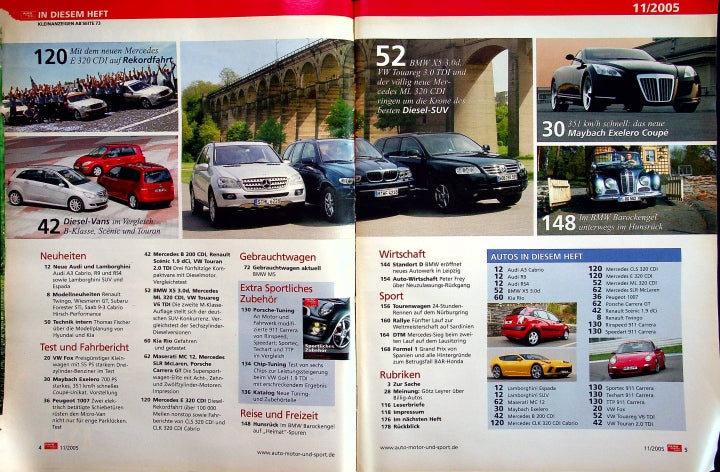 Inhaltsverzeichnis Auto Motor und Sport 11/2005