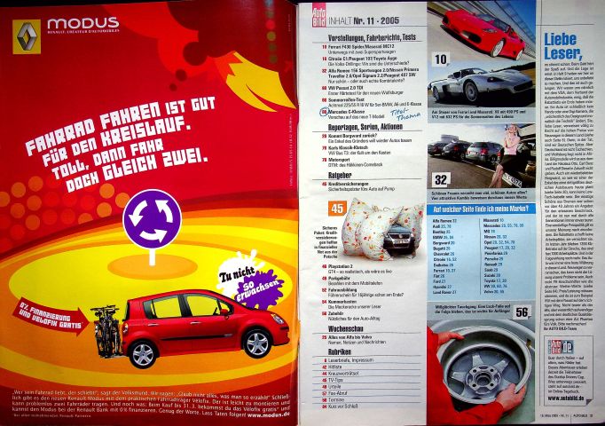 Inhaltsverzeichnis Auto Bild 11/2005