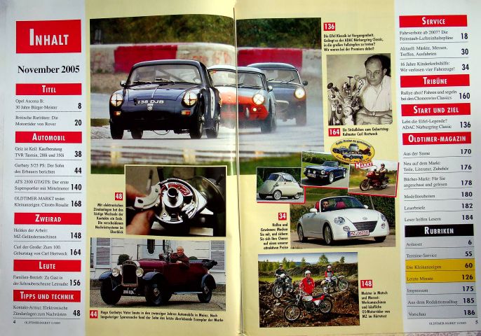 Inhaltsverzeichnis Oldtimer Markt 11/2005