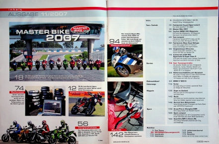 Inhaltsverzeichnis Motorrad 11/2007