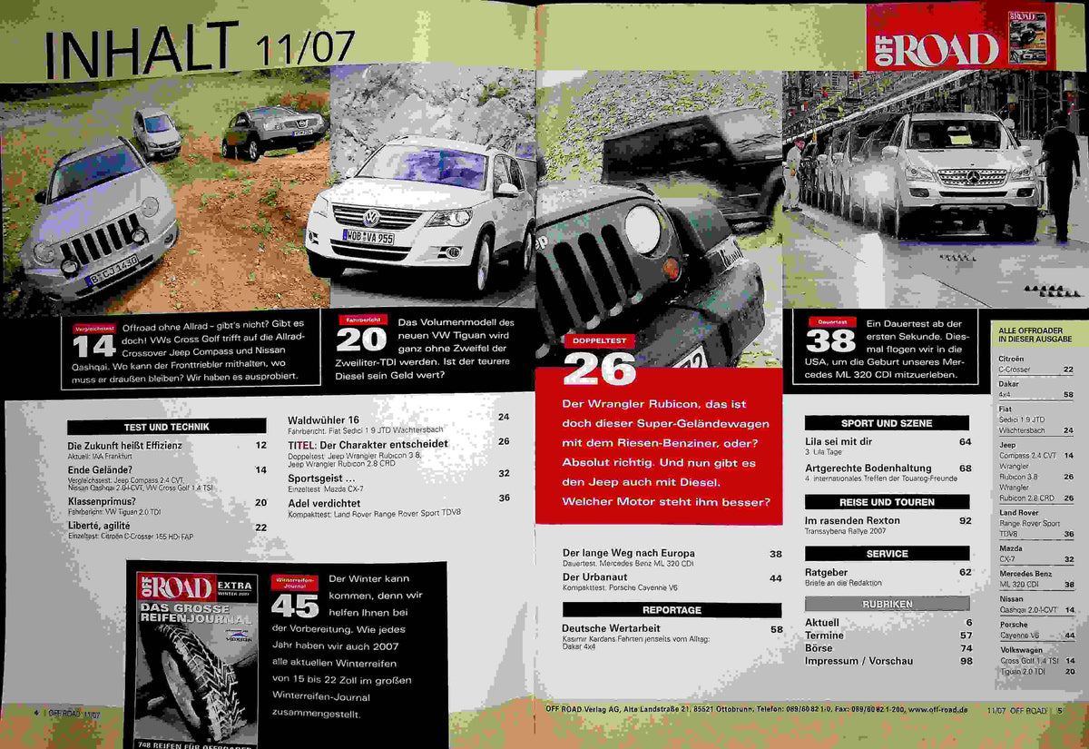 Inhaltsverzeichnis Offroad 11/2007