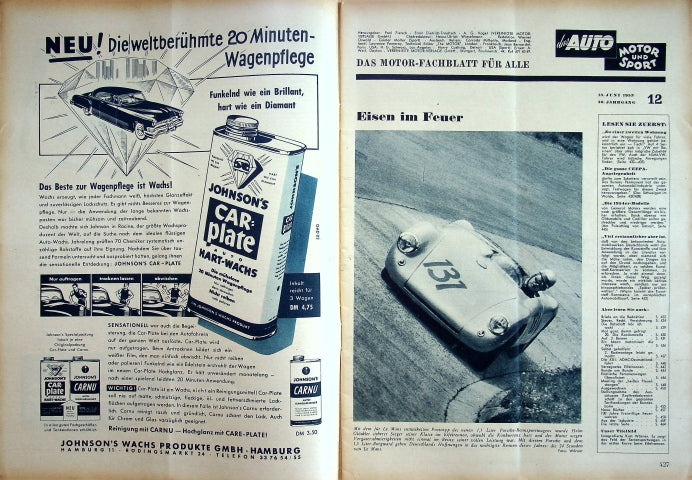 Inhaltsverzeichnis Auto Motor und Sport 12/1953