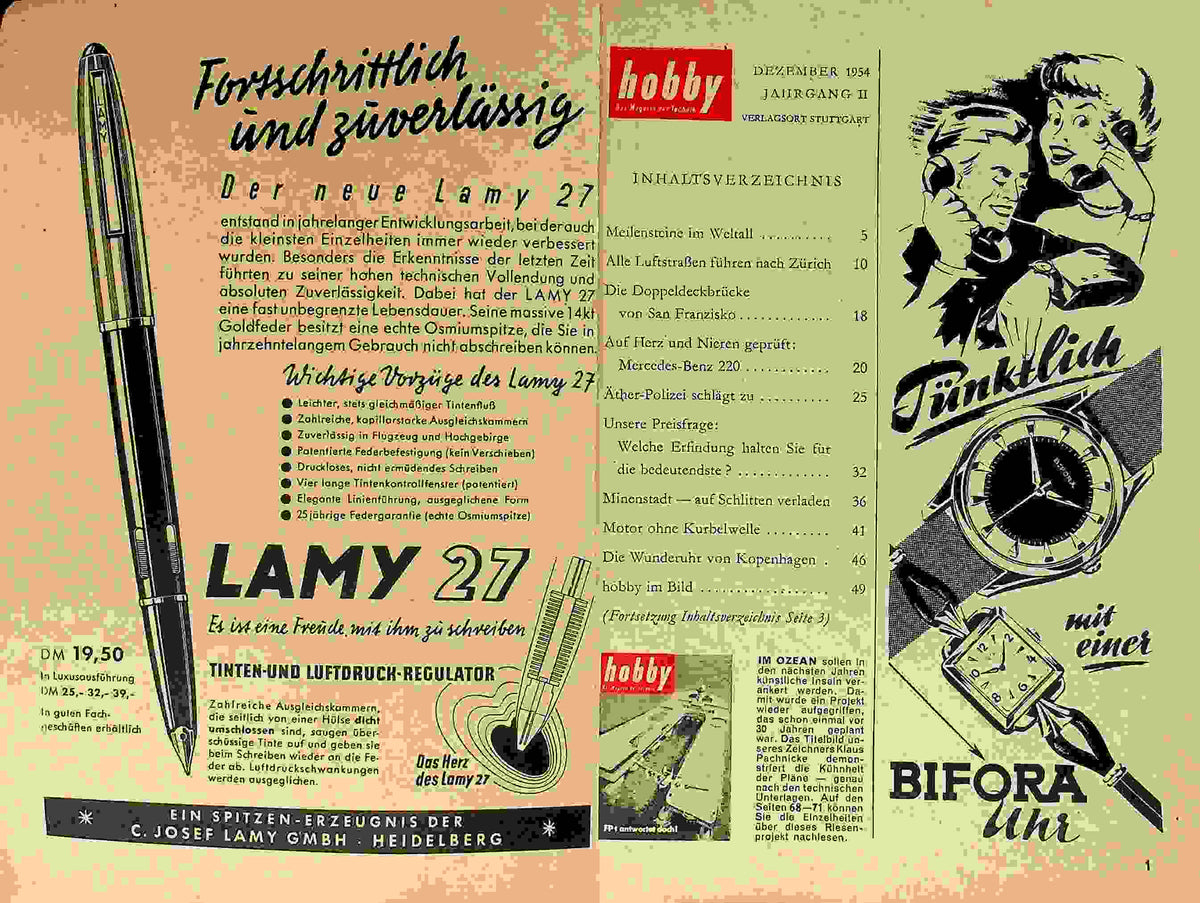 Inhaltsverzeichnis Hobby 12/1954