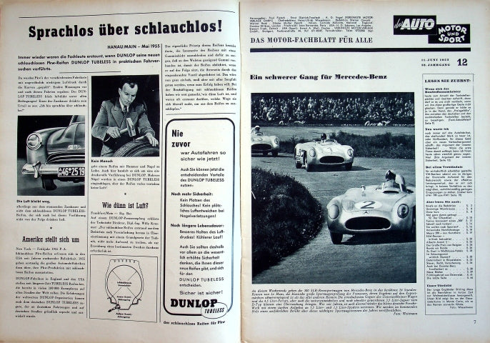 Inhaltsverzeichnis Auto Motor und Sport 12/1955