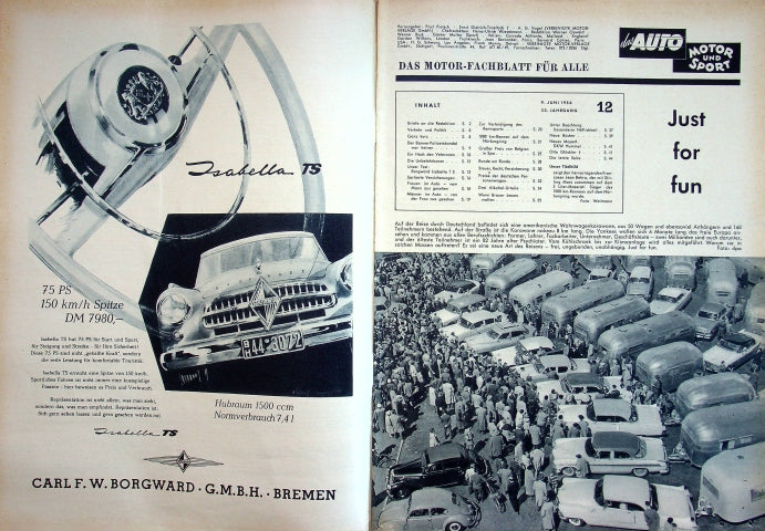 Inhaltsverzeichnis Auto Motor und Sport 12/1956