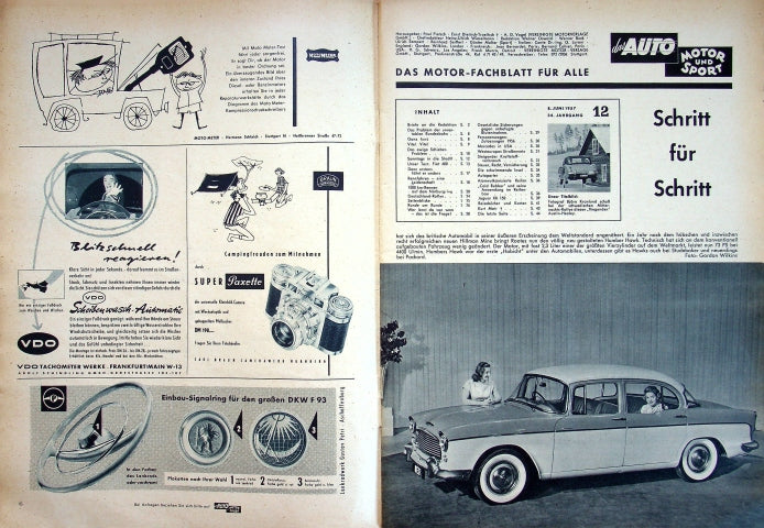 Inhaltsverzeichnis Auto Motor und Sport 12/1957