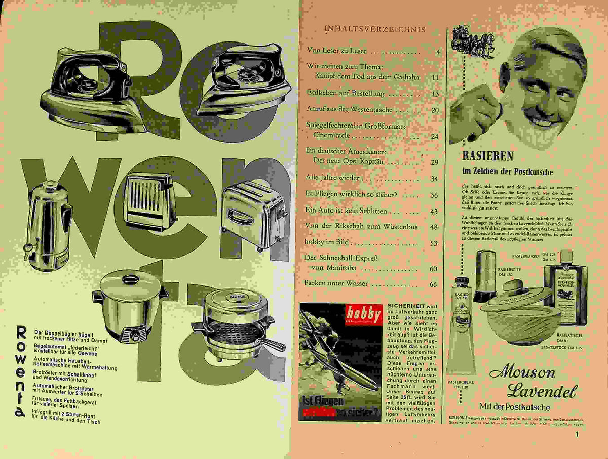 Inhaltsverzeichnis Hobby 12/1958