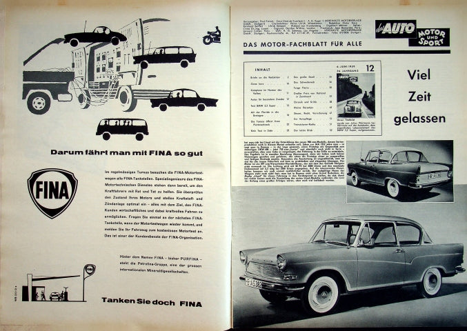 Inhaltsverzeichnis Auto Motor und Sport 12/1959