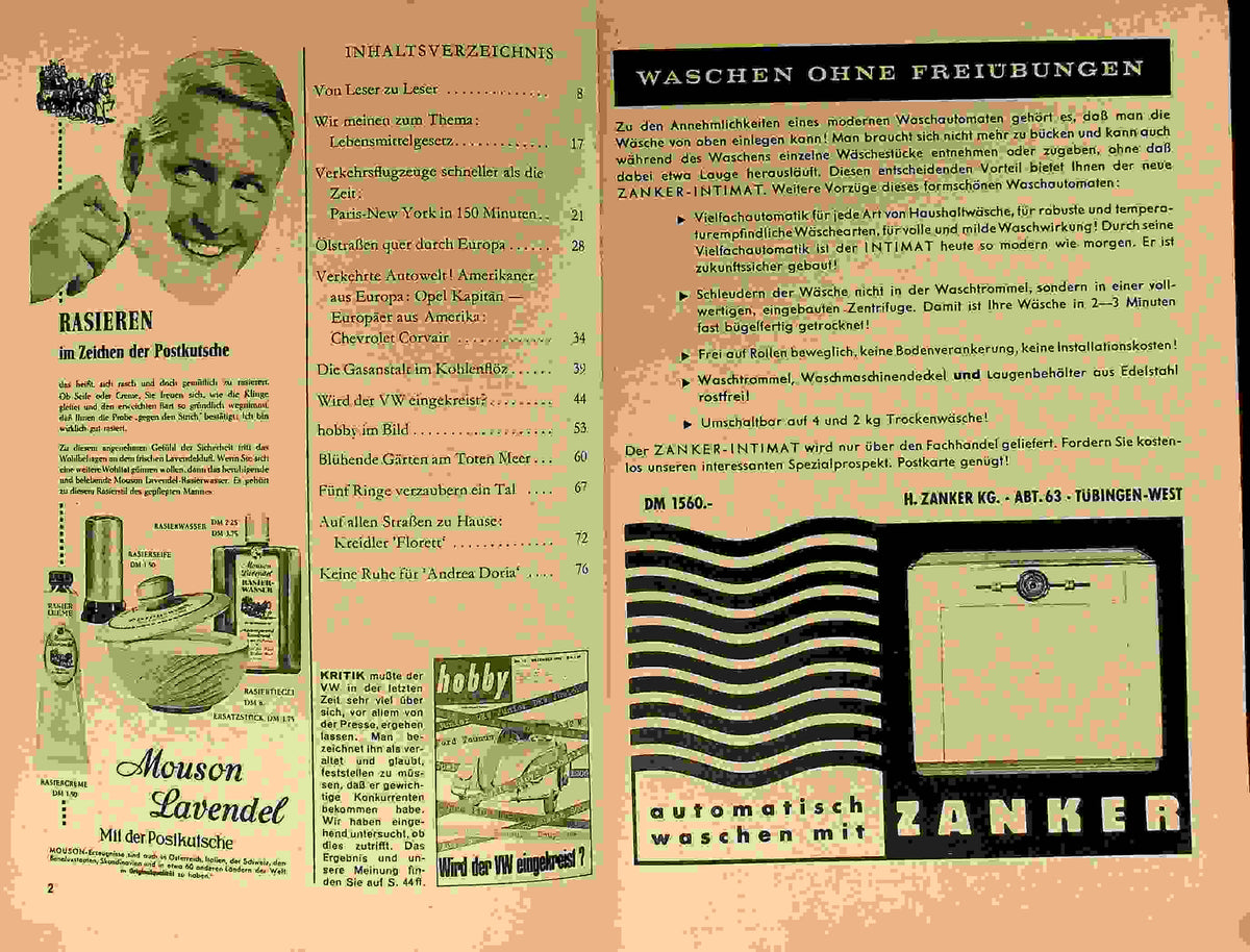 Inhaltsverzeichnis Hobby 12/1959