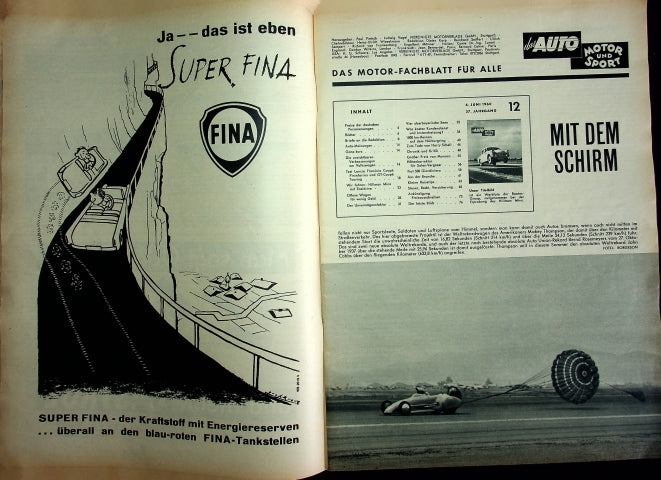 Inhaltsverzeichnis Auto Motor und Sport 12/1960
