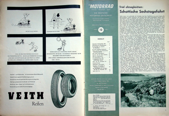 Inhaltsverzeichnis Motorrad 12/1961