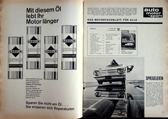 Inhaltsverzeichnis Auto Motor und Sport 12/1964