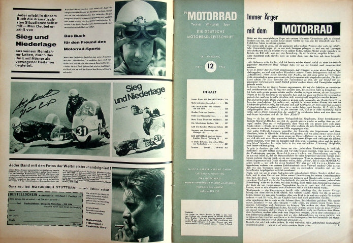 Inhaltsverzeichnis Motorrad 12/1966