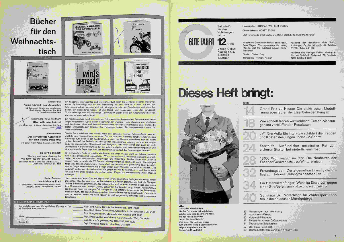 Inhaltsverzeichnis Gute Fahrt 12/1966