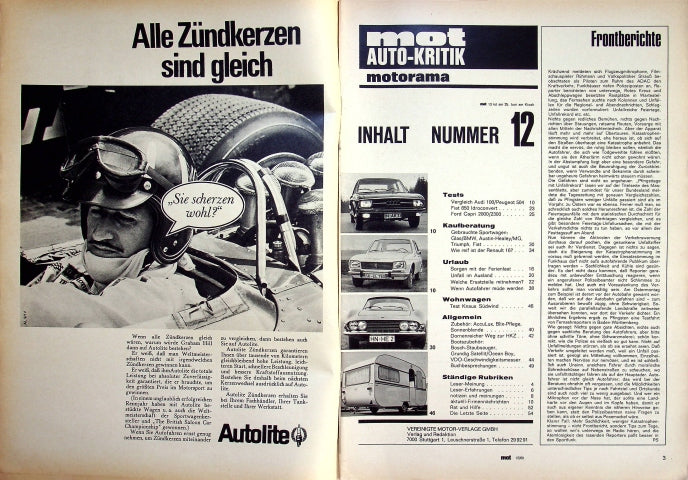 Inhaltsverzeichnis MOT 12/1969