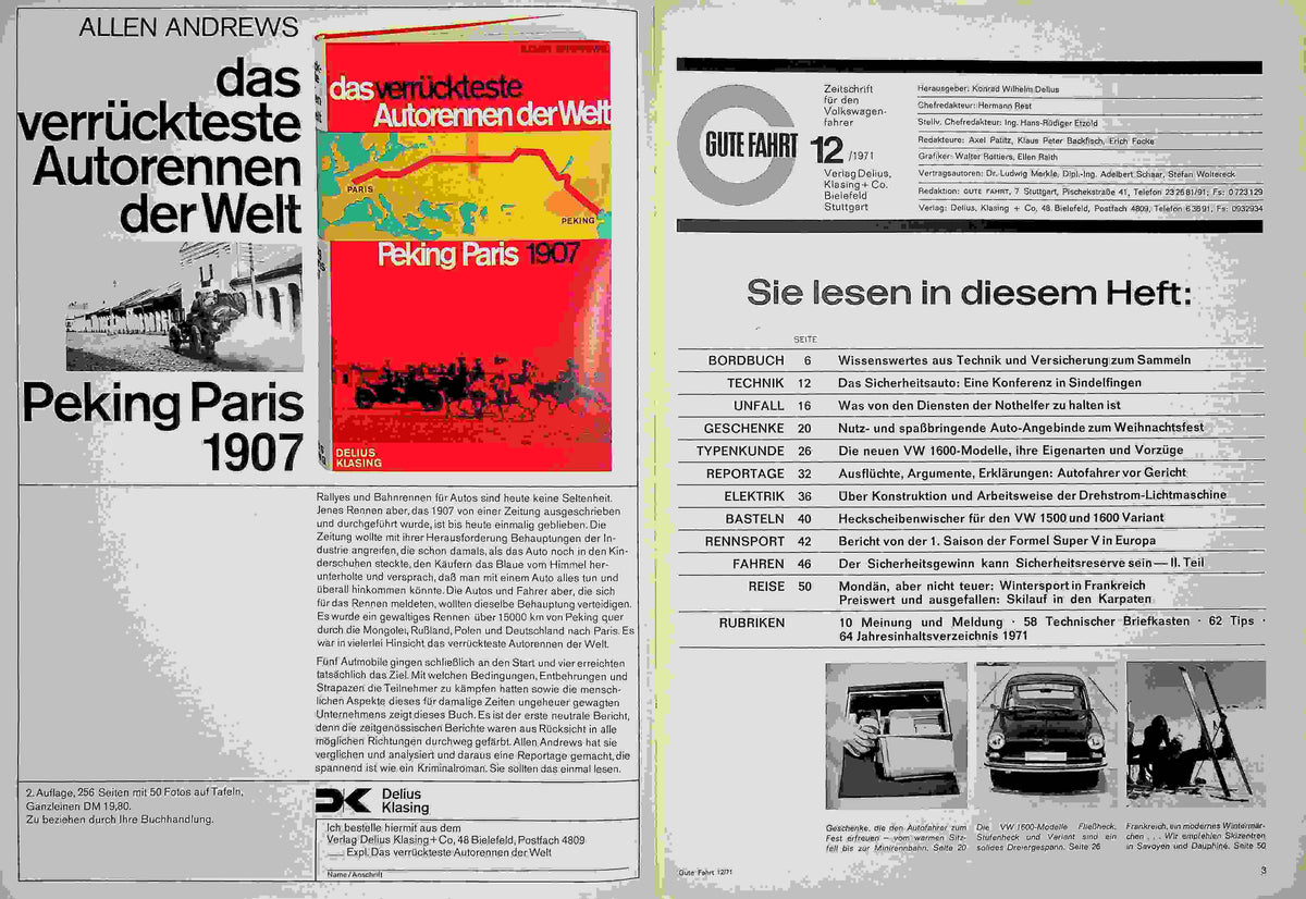 Inhaltsverzeichnis Gute Fahrt 12/1971