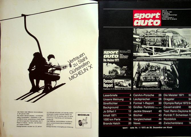 Inhaltsverzeichnis Sport Auto 12/1971