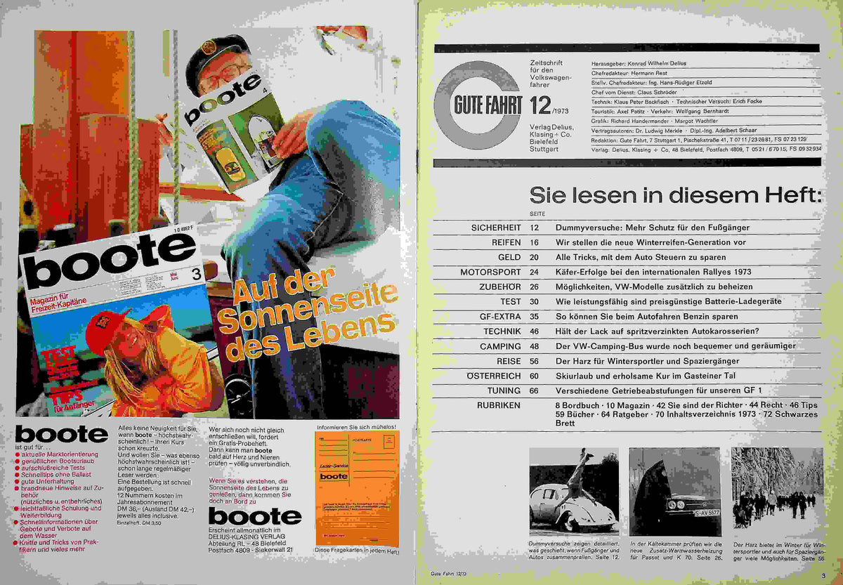 Inhaltsverzeichnis Gute Fahrt 12/1973