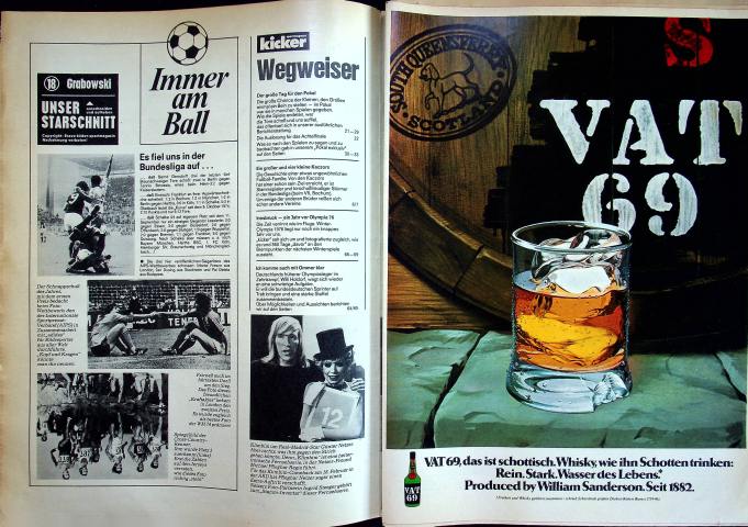 Inhaltsverzeichnis Kicker 12/1975