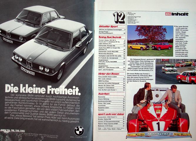 Inhaltsverzeichnis Sport Auto 12/1975