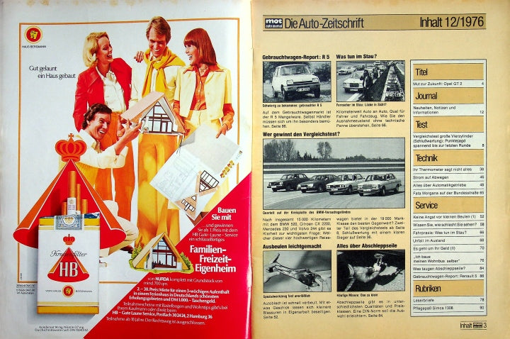 Inhaltsverzeichnis MOT 12/1976