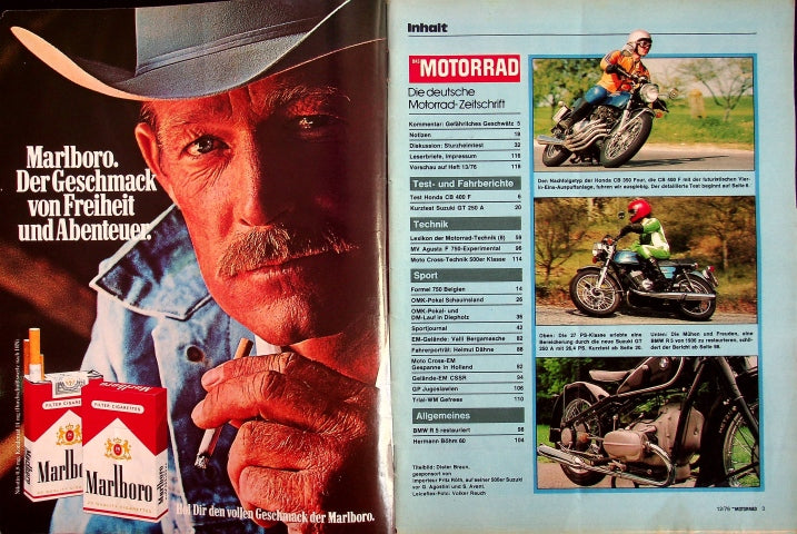 Inhaltsverzeichnis Motorrad 12/1976