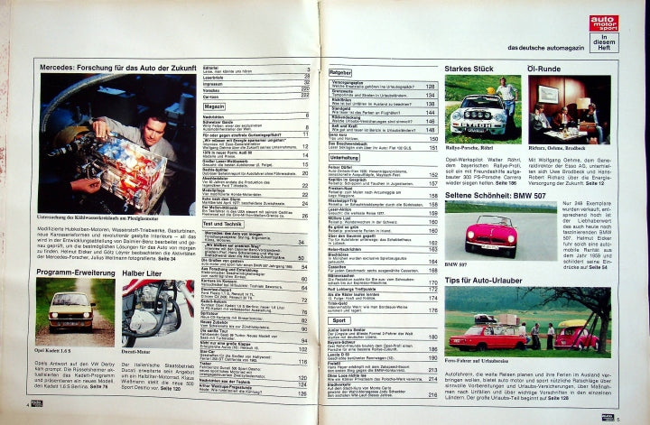 Inhaltsverzeichnis Auto Motor und Sport 12/1977