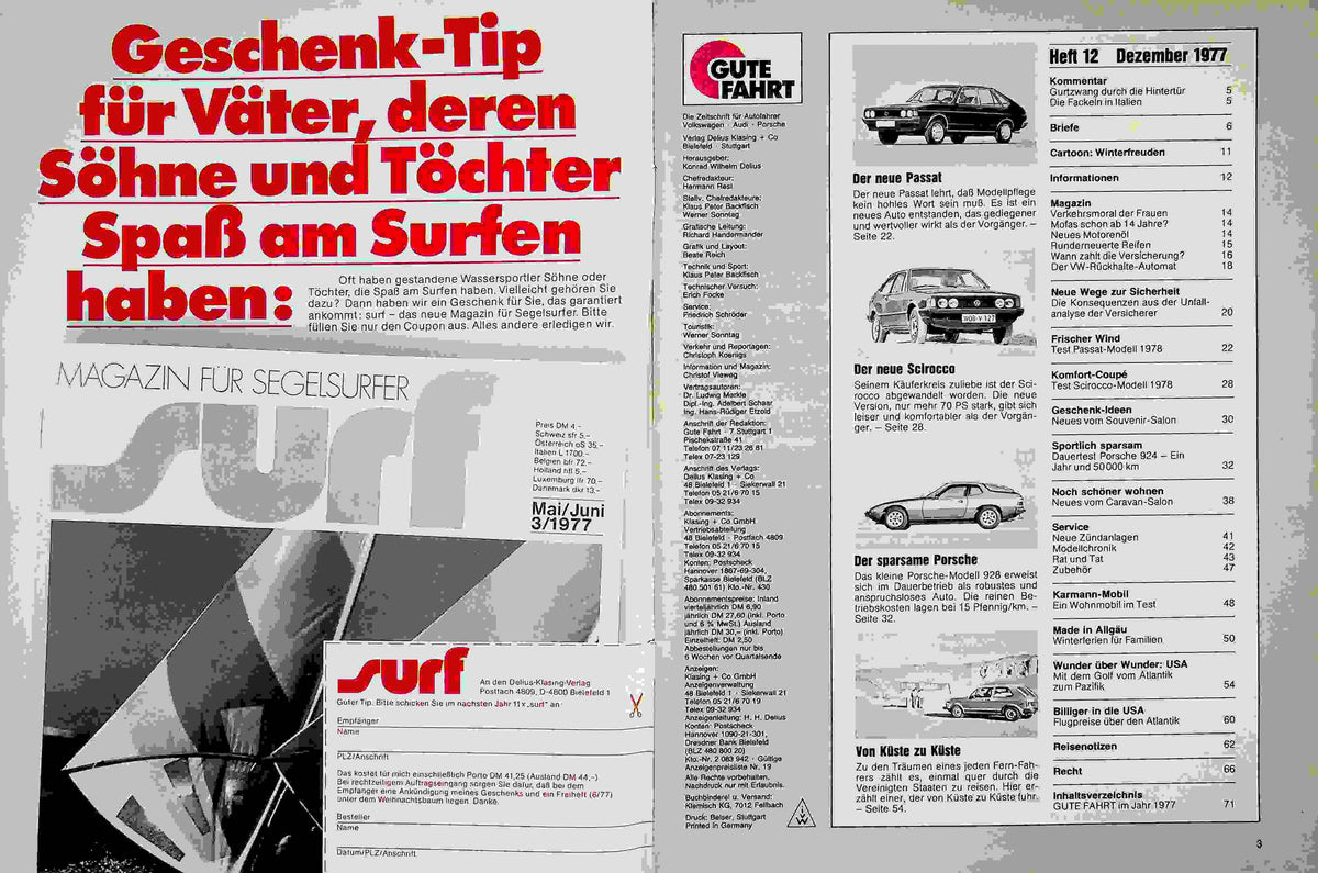 Inhaltsverzeichnis Gute Fahrt 12/1977