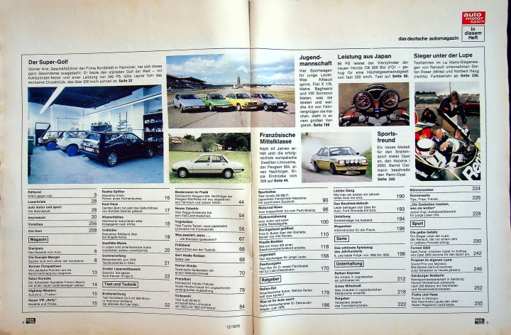 Inhaltsverzeichnis Auto Motor und Sport 12/1979