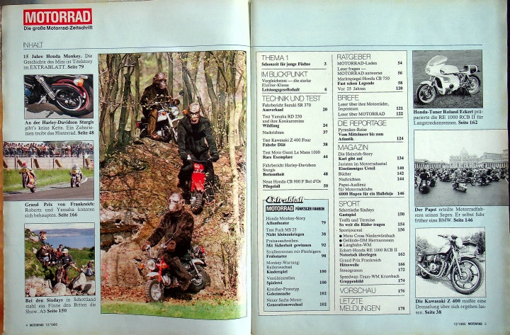 Inhaltsverzeichnis Motorrad 12/1980