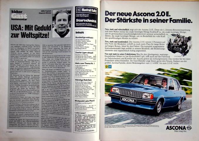 Inhaltsverzeichnis Kicker 12/1980