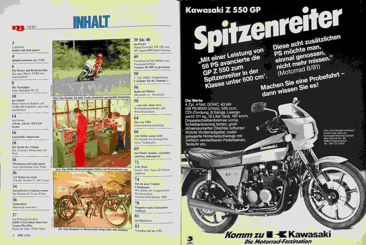 Inhaltsverzeichnis MO Magazin 12/1981