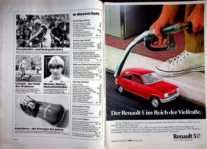 Inhaltsverzeichnis Kicker 12/1981