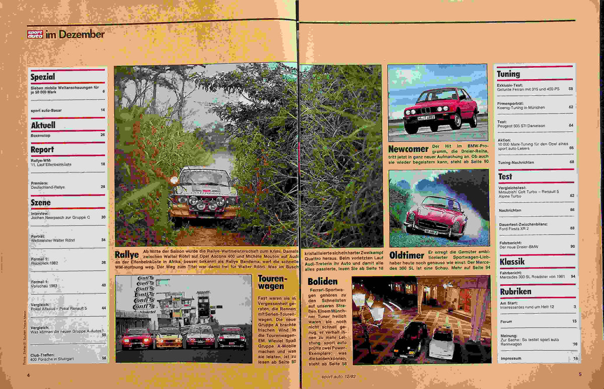 Inhaltsverzeichnis Sport Auto 12/1982
