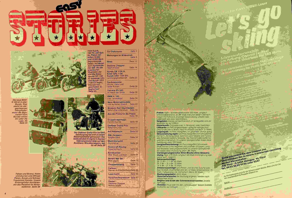 Inhaltsverzeichnis Easy Rider 12/1983