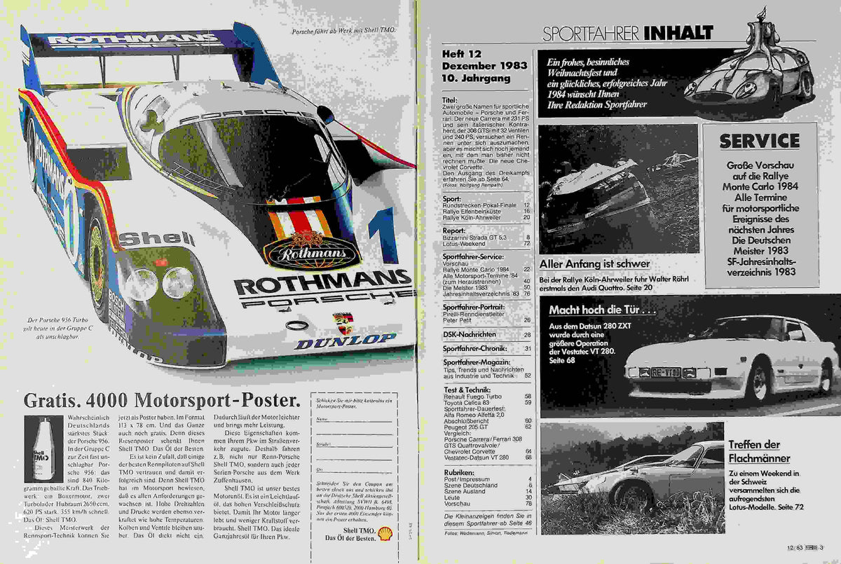 Inhaltsverzeichnis Sport Fahrer 12/1983