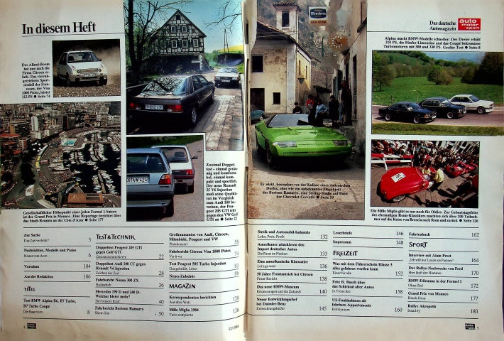 Inhaltsverzeichnis Auto Motor und Sport 12/1984