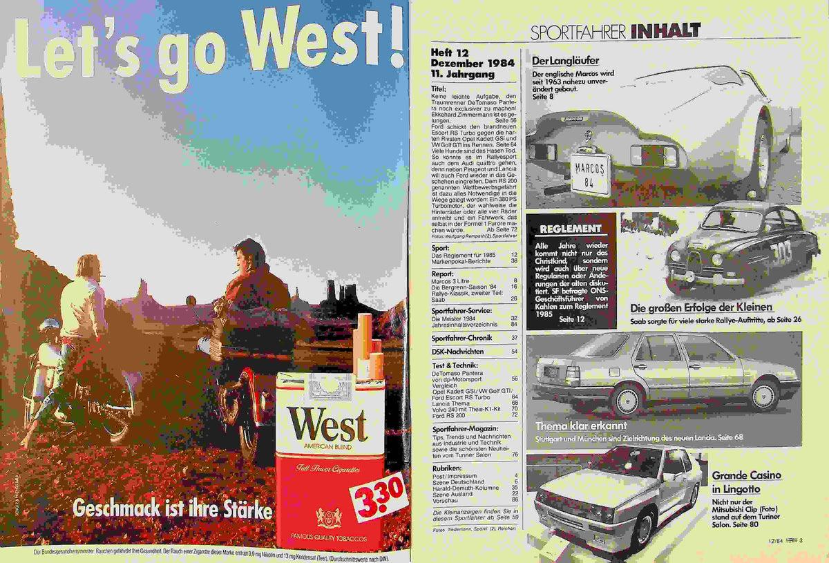Inhaltsverzeichnis Sport Fahrer 12/1984