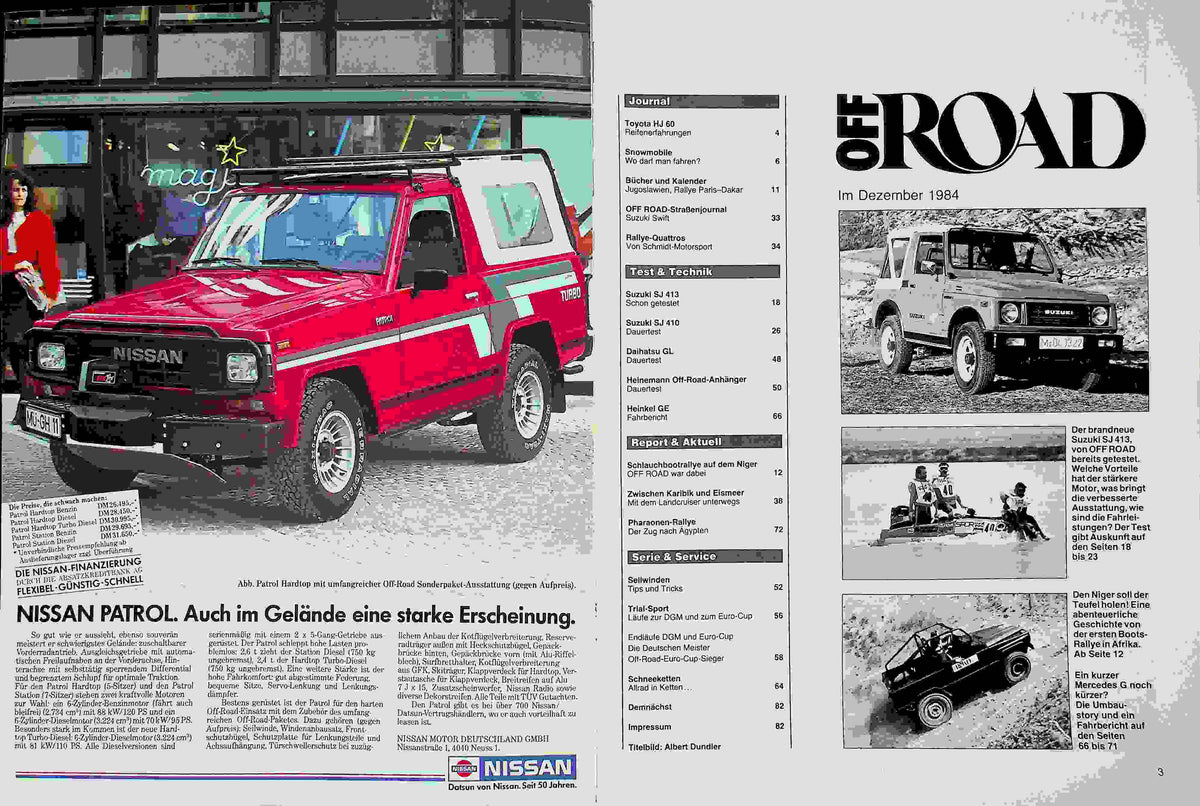 Inhaltsverzeichnis Offroad 12/1984